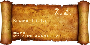 Kromer Lilla névjegykártya